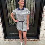 In My Errands Set in Navy and White