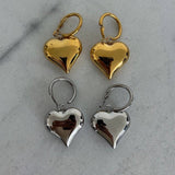 Bubble Heart Earrings in Silver