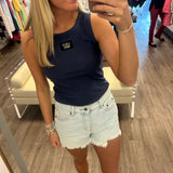 Lulu Mac Solid Tank Top in Navy