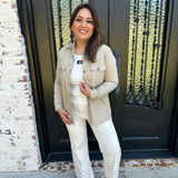 Vilagallo Beige Jacket with Colored Buttons