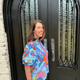 Maude Raya Top in Azure Safari