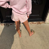 Lulu Mac Youth Terry Cloth Shorts in Light Pink