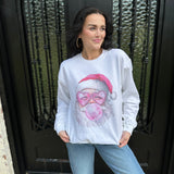 Vintage Santa Blowing Pink Bubble Gum Crewneck