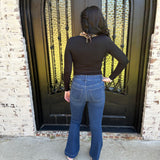 Longsleeve Scoop Neck Top in Black