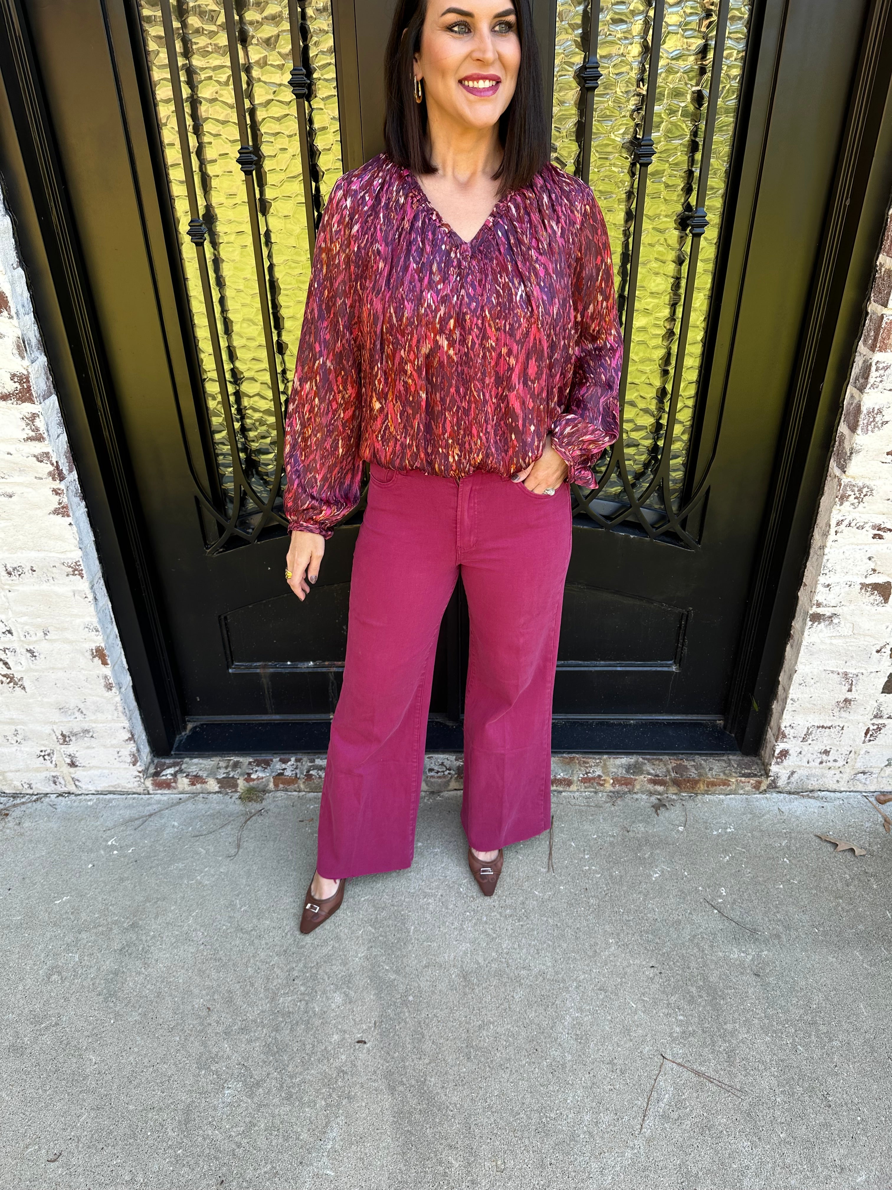 Dear John Fiona Pants in Beaujolais