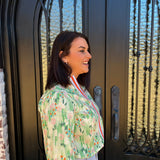 Lorie Placket Floral Print Top