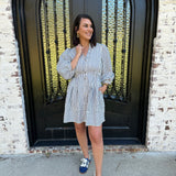 Annaleigh Stripe Dress in Indigo