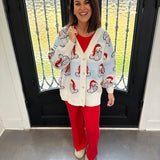 Santa Claus V-Neck Cardigan