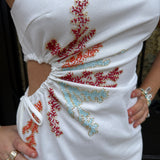 Coral Reef Mini Dress in White