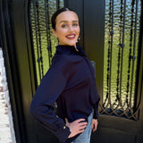 Yeni Button Up Top in Ink