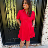 Pre-Order Willow Shift Dress in Red