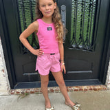 Lulu Mac Youth Solid Short in Bubblegum Pink