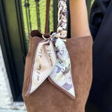 Suede Bucket Bag in Chocolate