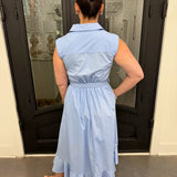 Donna Chambray Wrap Maxi Dress