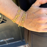 Beaded Stretch Bracelet with Large Beads in Gold