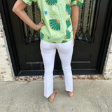 Dear John Jeanne Mid Rise Relaxed Cropped Bootcut Jeans in White