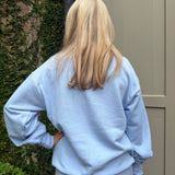 Lulu Mac Mockneck Terry Cloth long sleeve in Light Blue