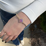 Single Color Clover Stretch Beaded Bracelet in Multiple Colors