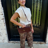 Andi Crocodile Long Clutch in Burgundy