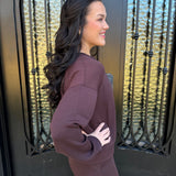 Spanx AirEssentials Crewneck in Truffle Brown