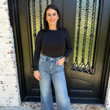 High Neck Longsleeve Bodysuit in Black