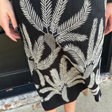 Jia Embroidered Midi Dress in Black