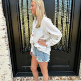 Medium Wash Distressed Denim Cutoffs