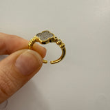 Pave Clover Adjustable Ring in Gold
