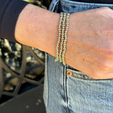 Beaded Alternating 2mm & 4mm Stretch Bracelet in Gold