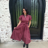 Maude Clara Dress in Wine