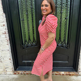 Cammy Midi Dress in Red