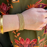 2mm Beaded Stretch Bracelet in Gold