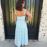 Lilah Maxi Dress in Blue/White