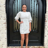 Harrison Crochet Lace Shift Dress