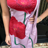 The Dawson Scarf Neck Dress in Lilac Red