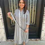 Vilagallo Dolce Scene Stripe Midi