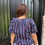 USA Stripe Top in Navy