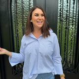 Sandy Stand Neck Top in Sky