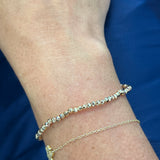 Smaller Diamond Cut Beaded Stretch Bracelet in Gold
