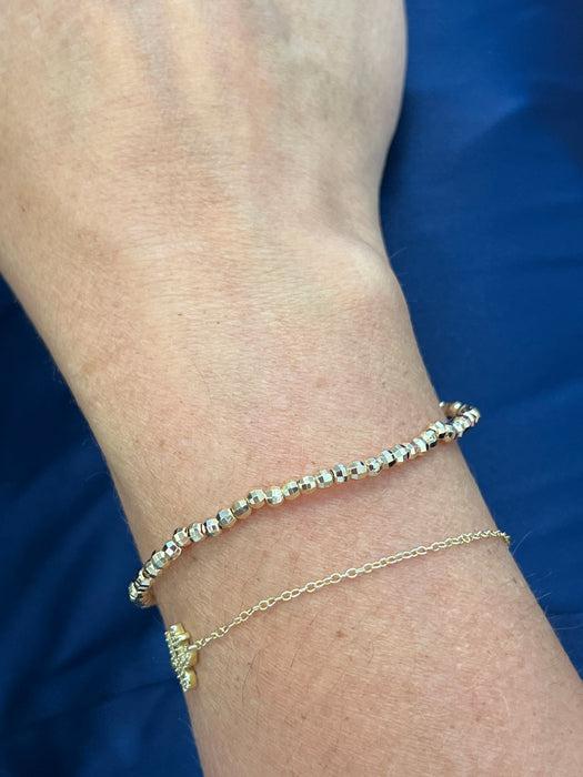 Smaller Diamond Cut Beaded Stretch Bracelet