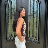 O'Conner Embroidered Knitted Vest in Dark Brown