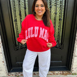 Lulu Mac Red Sweatshirt with Pink Gingham