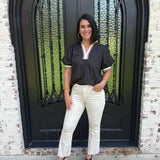 Raley V Neck Top in Black