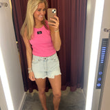 Lulu Mac Solid Tank Top in Bubblegum Pink