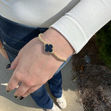 Single Color Clover Stretch Beaded Bracelet in Multiple Colors