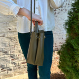 Gold Knot Braided Strap Purse in Olive