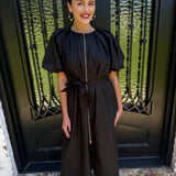 Franny Zip Up Midi in Black