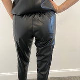 Kaja Faux Leather Jogger Black