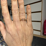 Open Diamond T Ring in Gold