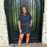 Patriotic Top & Skort Set in Navy
